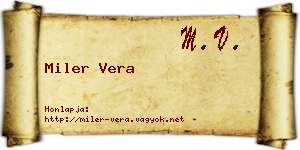 Miler Vera névjegykártya